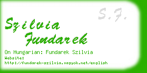 szilvia fundarek business card